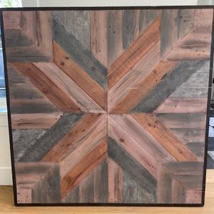 Pottery Barn Wood Quilt 48” x 48” Good Condition
